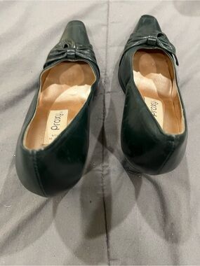 Aerosoles Forest Green Bow-Accent Square-Toe Heels